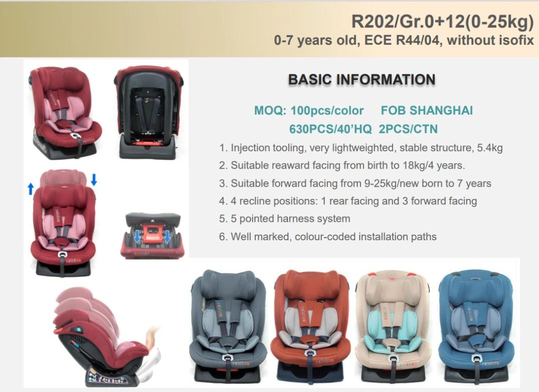 ECE R129/Isize Gr. 3 (135-150CM, 7-12YEARS) Baby/Child Safety Car Booster Seat with Isofix